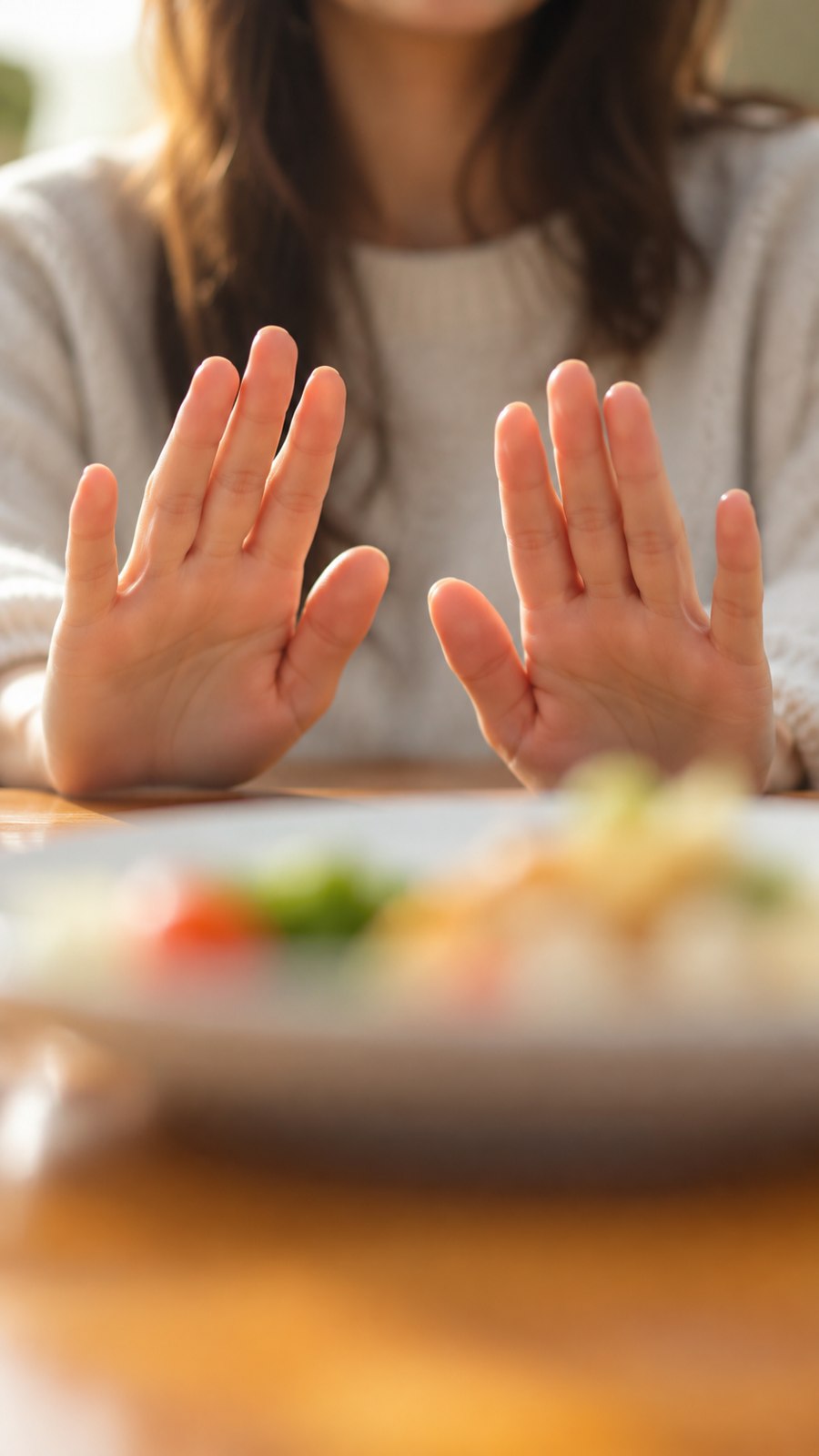 Geste d’hésitation devant une assiette